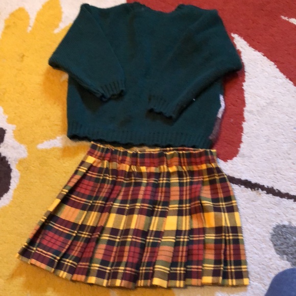 Sweet plaid skirt and embroidered sweater set. Perfect for fall! - Picture 5 of 5